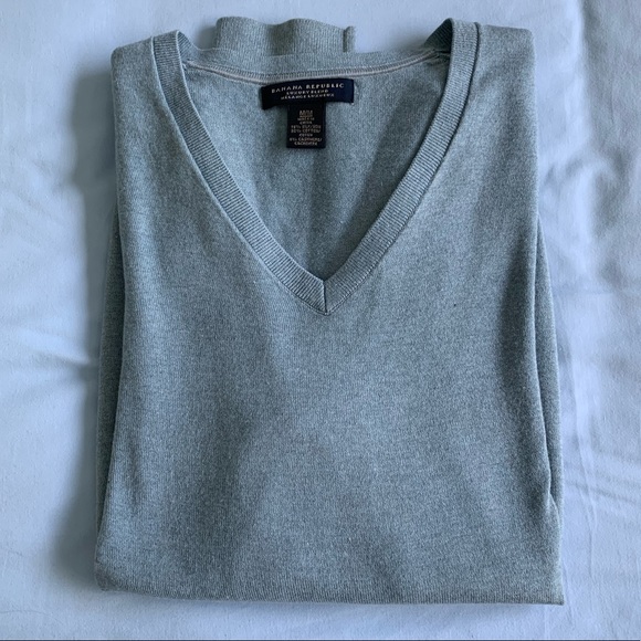 Mens M Banana Republic Baby Blue V Neck Sweater - Picture 2 of 6